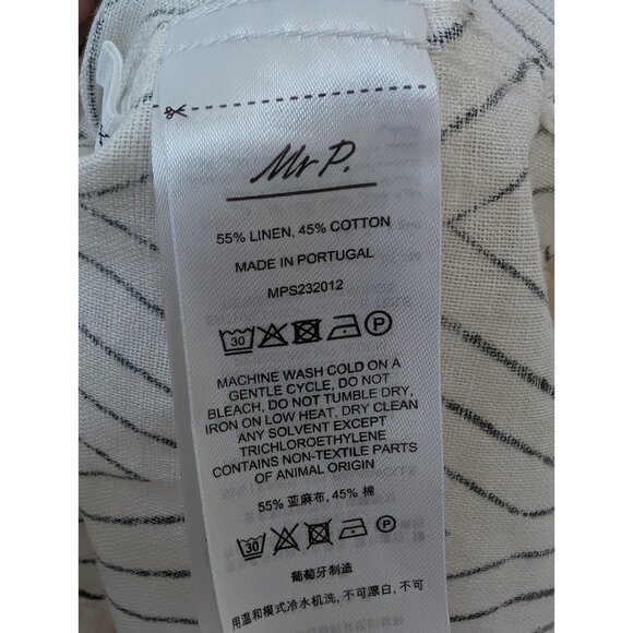 Mr. P Mr. Porter Linen Blend Camp Collar Button Down Shirt Sz XXL Geometric - Picture 11 of 12